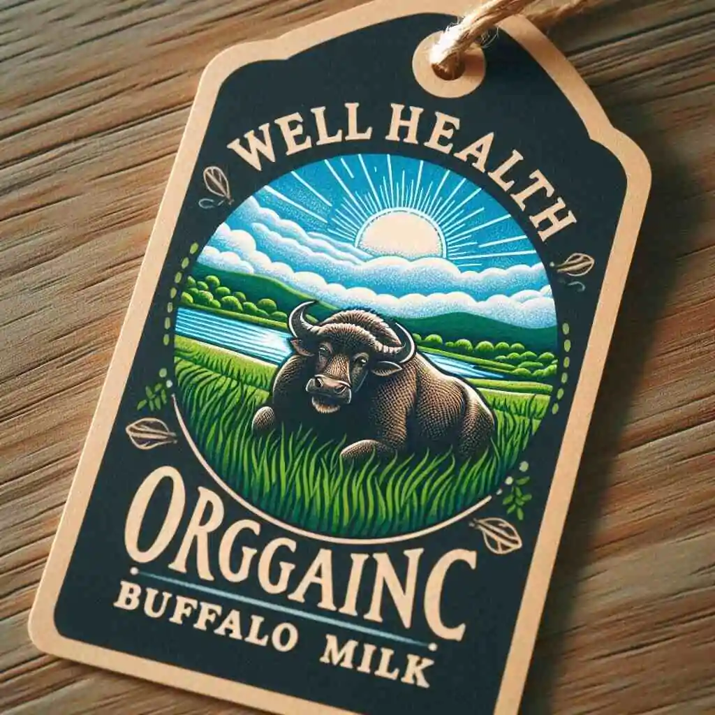 wellhealthorganic buffalo milk tag