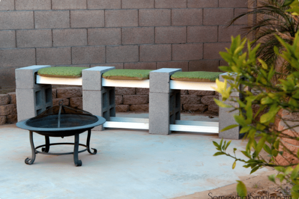 cinder block bench