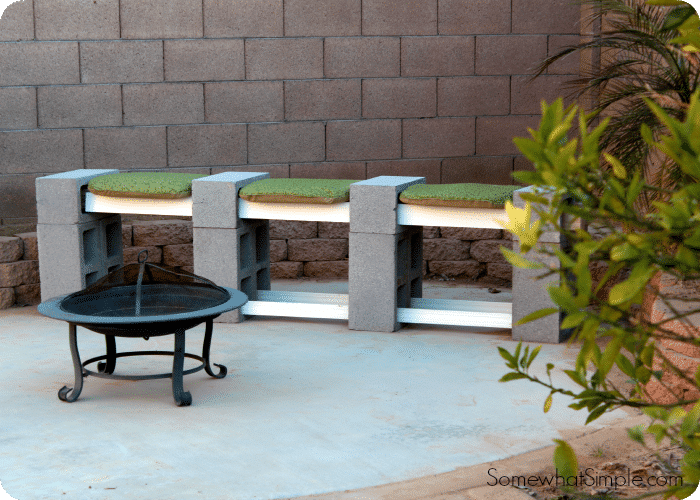 cinder block bench